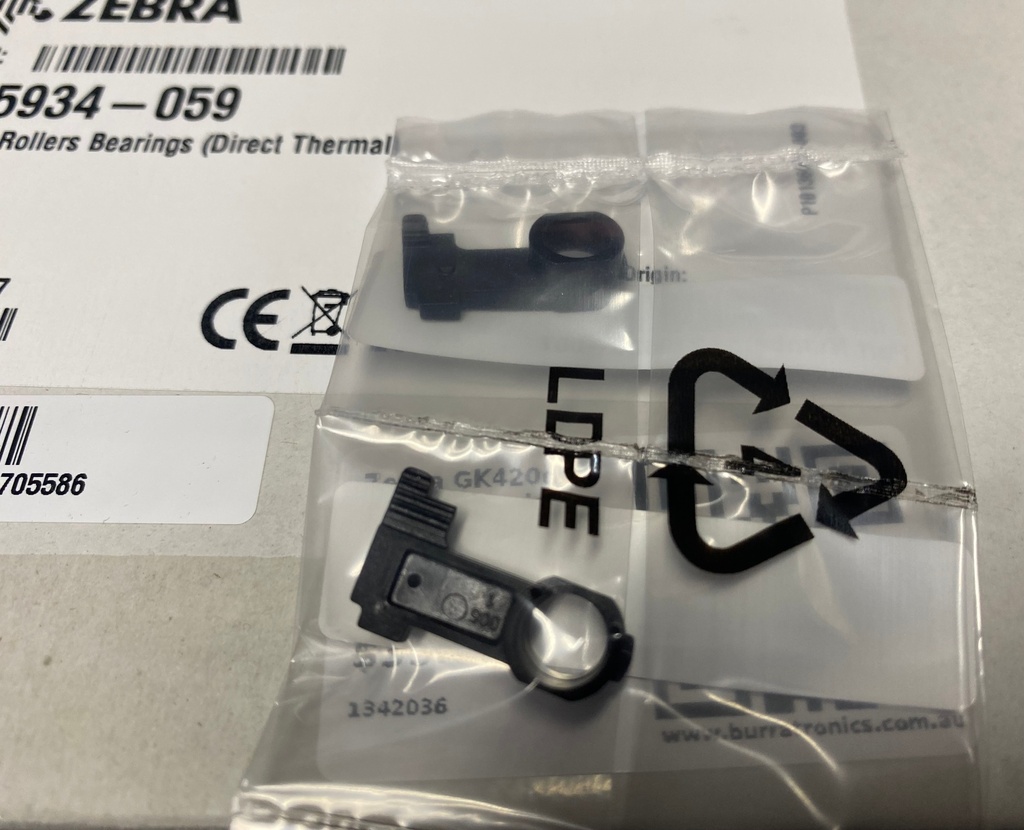Zebra GK420d Platen Bearing Kit (L&R Roller Clips)
