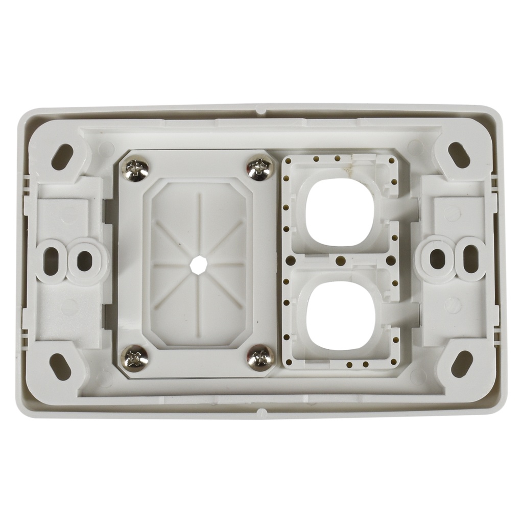 2 Way Outlet Plate w/Cable Management & 2 Blank Inserts