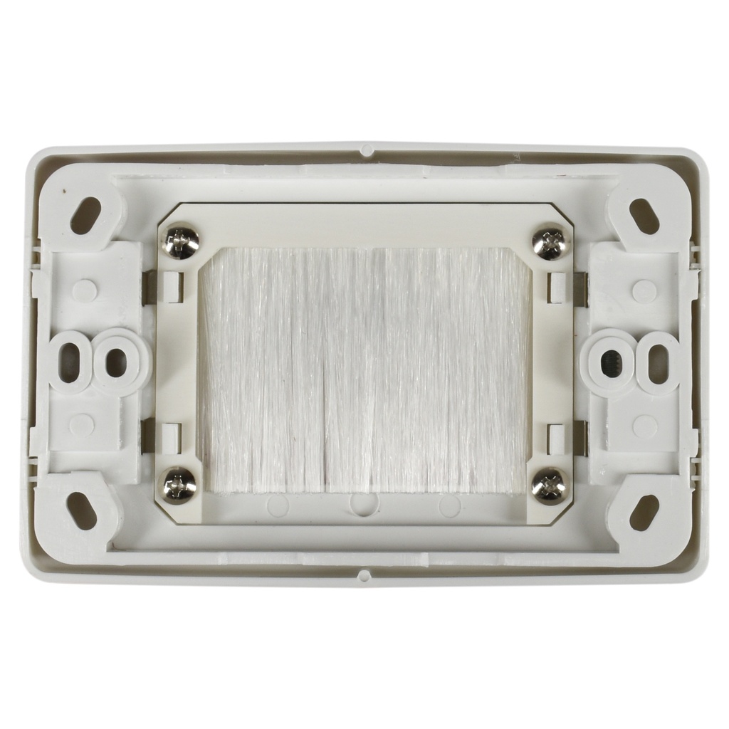 Bull Nose Outlet Plate w/Brush Cover - White