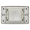 Bull Nose Outlet Plate w/Brush Cover - White