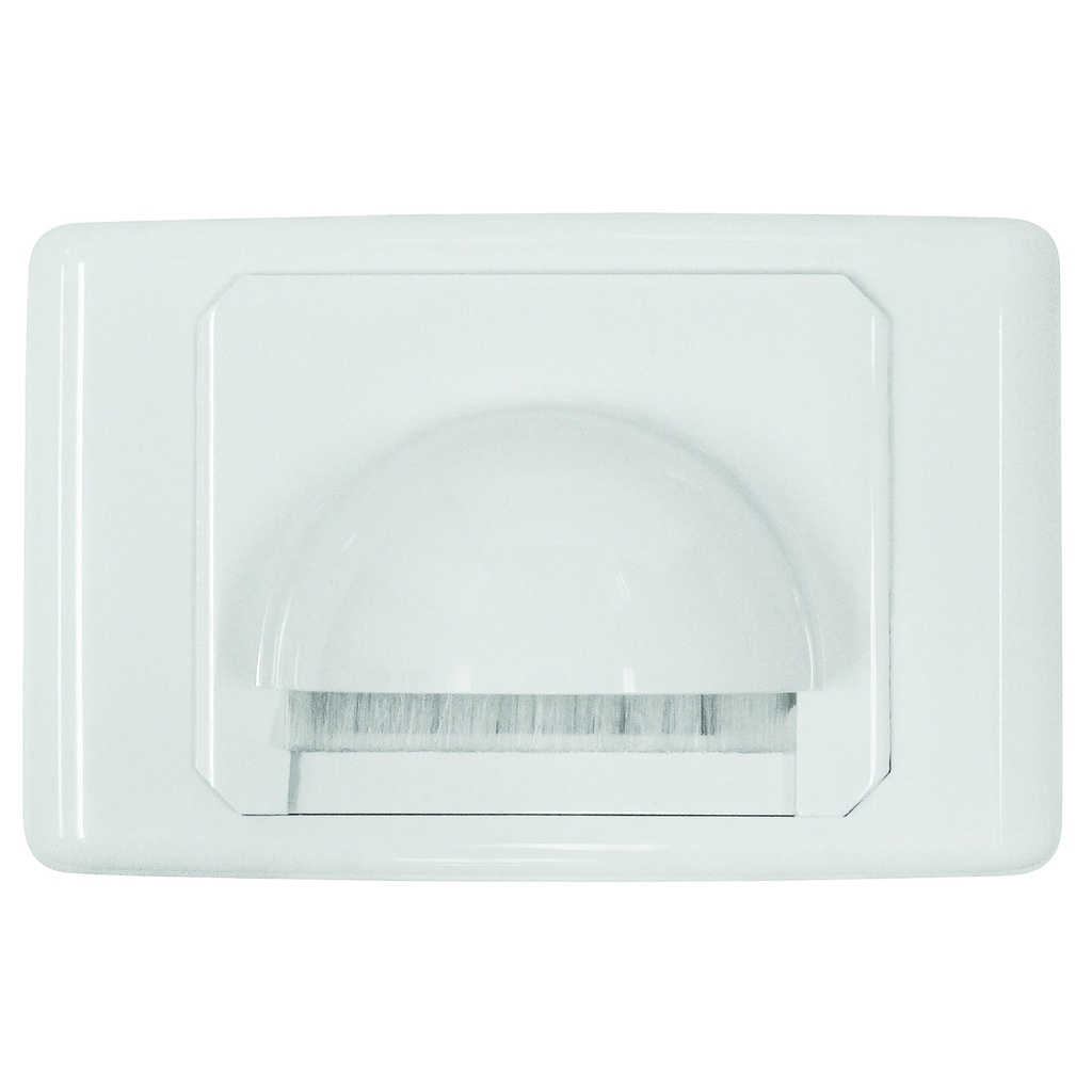 Bull Nose Outlet Plate w/Brush Cover - White