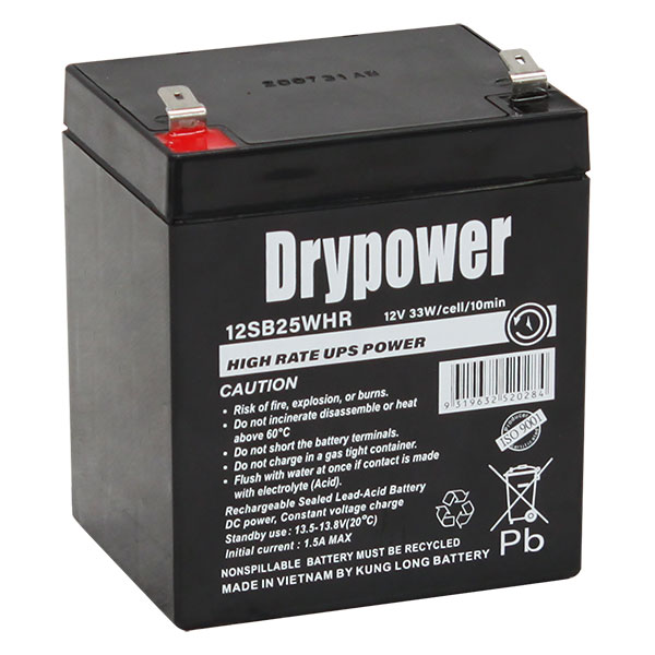 Drypower 12V 5Ah 33W/Cell SLA Battery for standby UPS