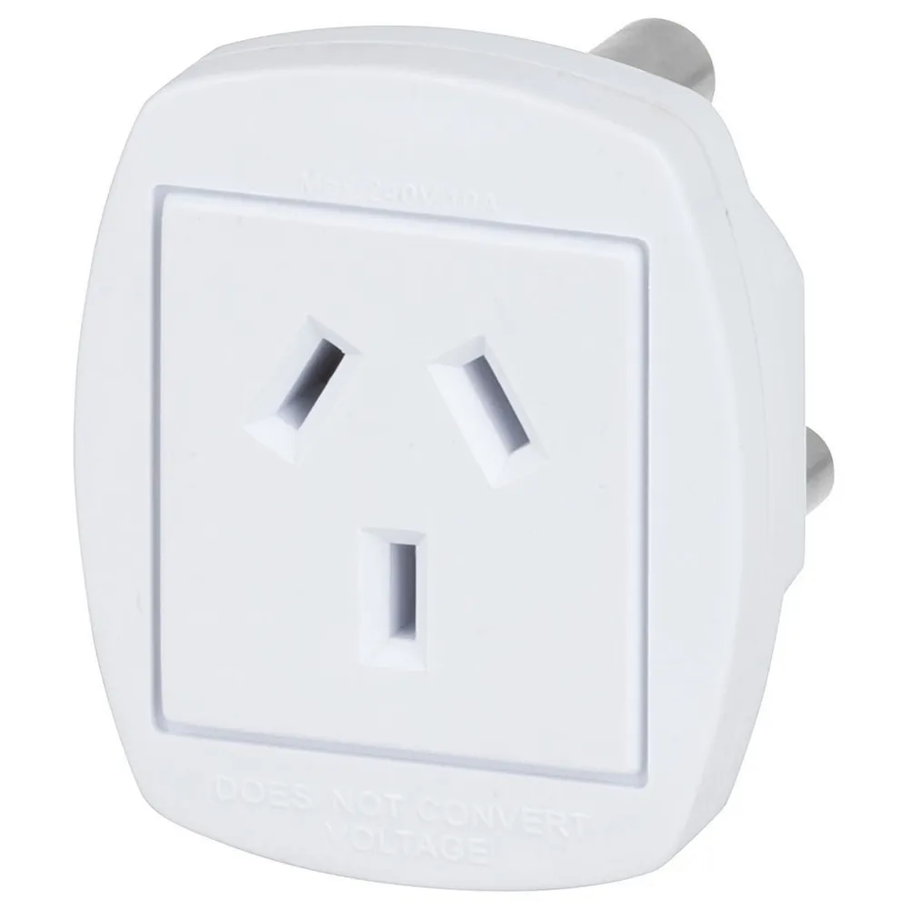 Mains Travel Adaptor for AU/NZ going to South Africa/India *does not convert voltage*