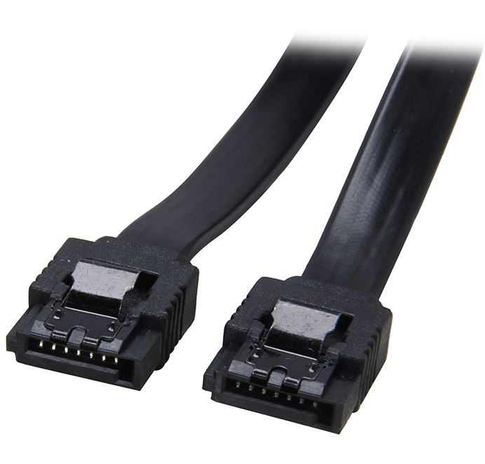 Astrotek SATA 3.0 Data Cable 30cm 7 pins Straight to 7 pins Straight w/Latch - Black Nylon