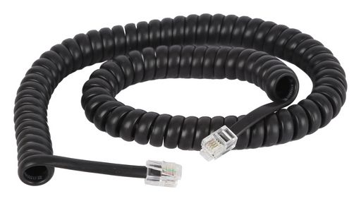 Curly Handset Cord 1.8m (4P4C) - Black