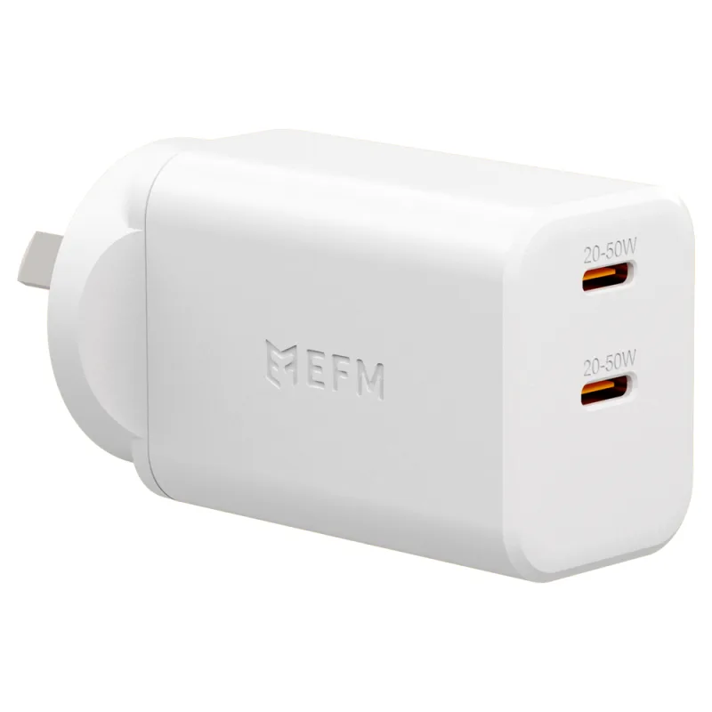 EFM ECO 50W Dual Port Wall Charger - White
