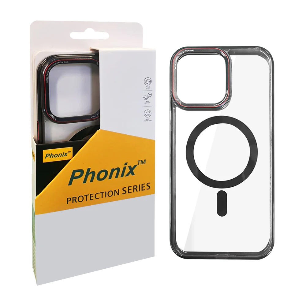 Phonix MagSafe Case suits iPhone 15 Pro - Clear/Black