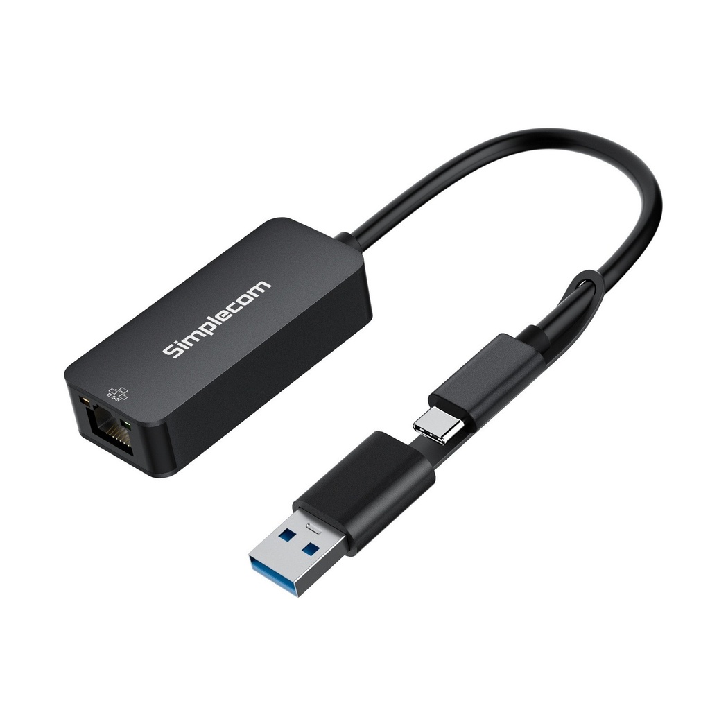 Simplecom USB-C and USB-A to 2.5G Ethernet Network Adapter