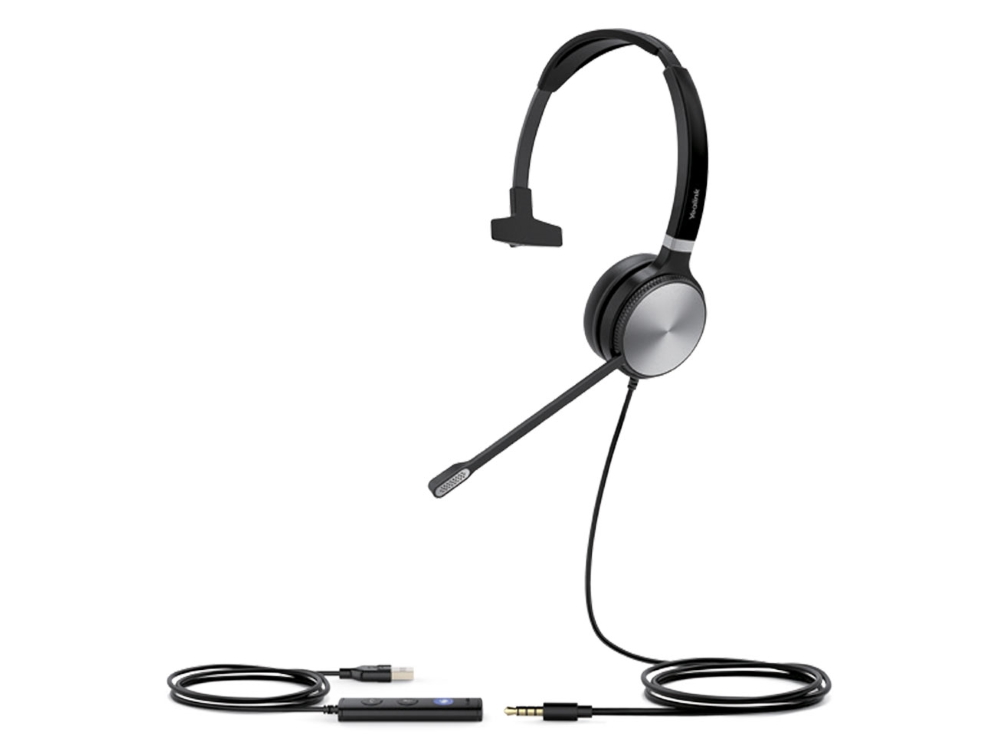 Yealink UH36 Mono Wideband Noise Cancelling Headset - USB-C / 3.5mm Connections, Designed for UC, Simple Call Management, HD Voice, LED Indicator