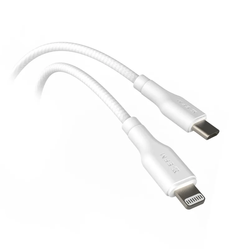 EFM USB-C to Lightning Braided 2M Cable - White