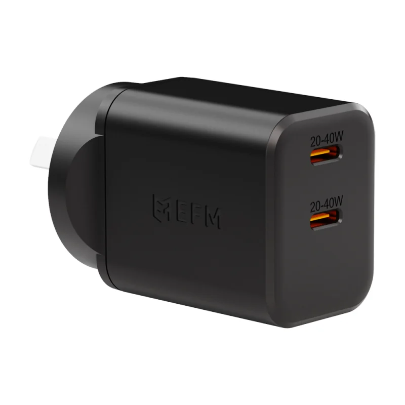 EFM ECO 40W Dual Port Wall Charger - Black