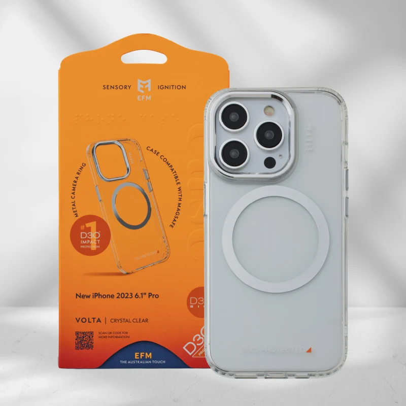 EFM Volta Case Armour with D3O BIO suits iPhone 15 Pro - Clear