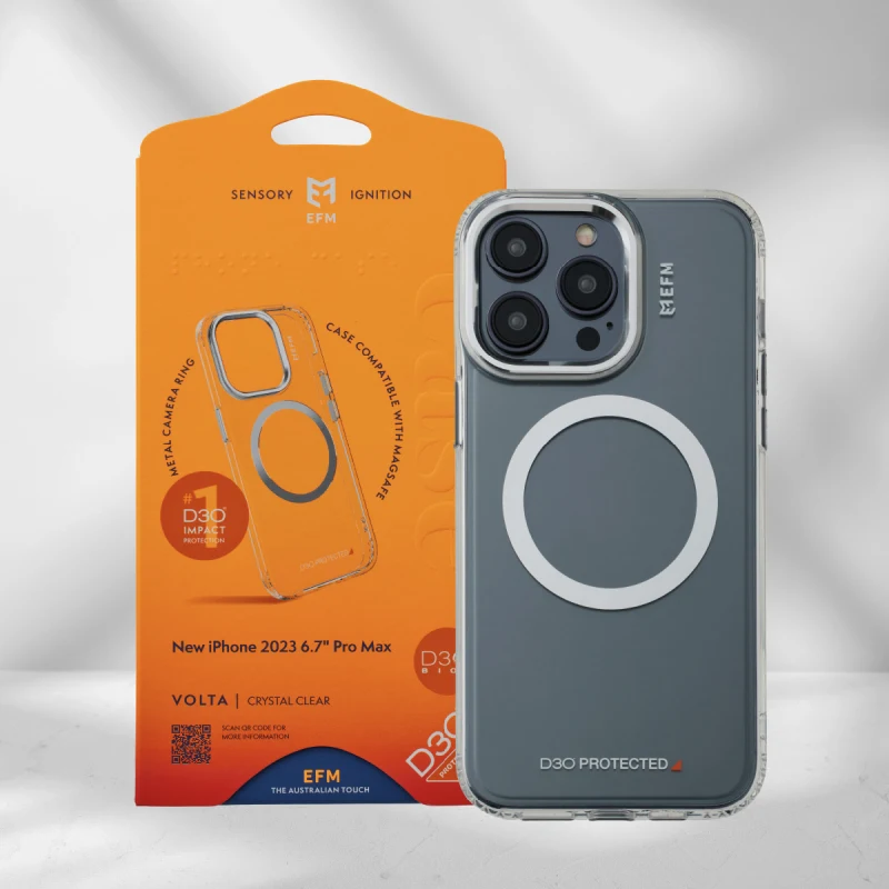 EFM Volta Case Armour with D3O BIO suits iPhone 15 Pro Max - Clear