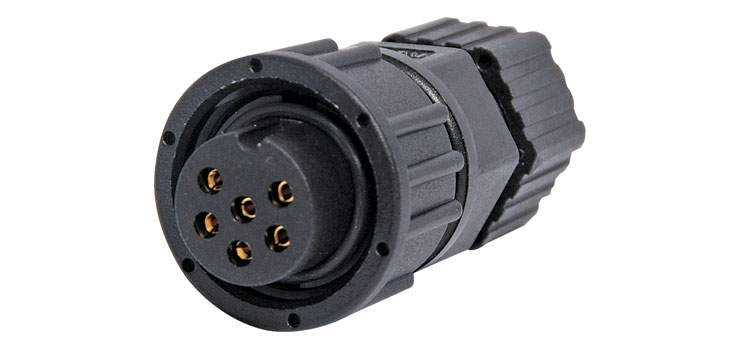6 Pin 5A Screw-On Female Line IP66 Waterproof Socket 