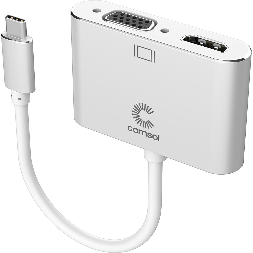 Comsol USB-C to HDMI + VGA Adapter