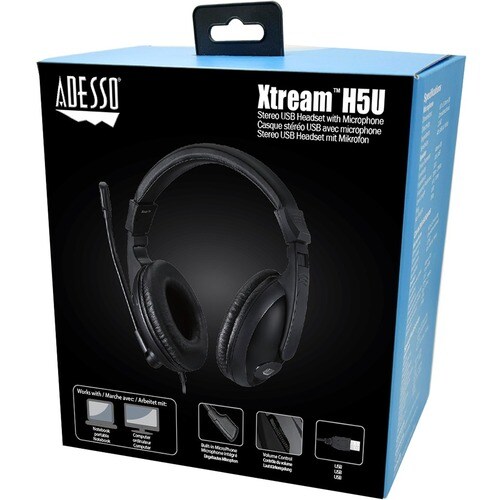 Adesso Xtream H5U Wired Over-the-head Stereo Headset (USB)