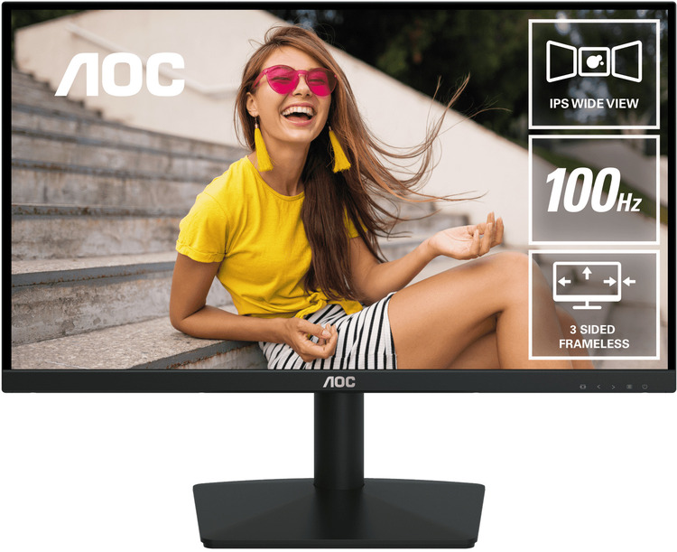 AOC 23.8" FHD IPS 100Hz Monitor (VGA/HDMI Input)