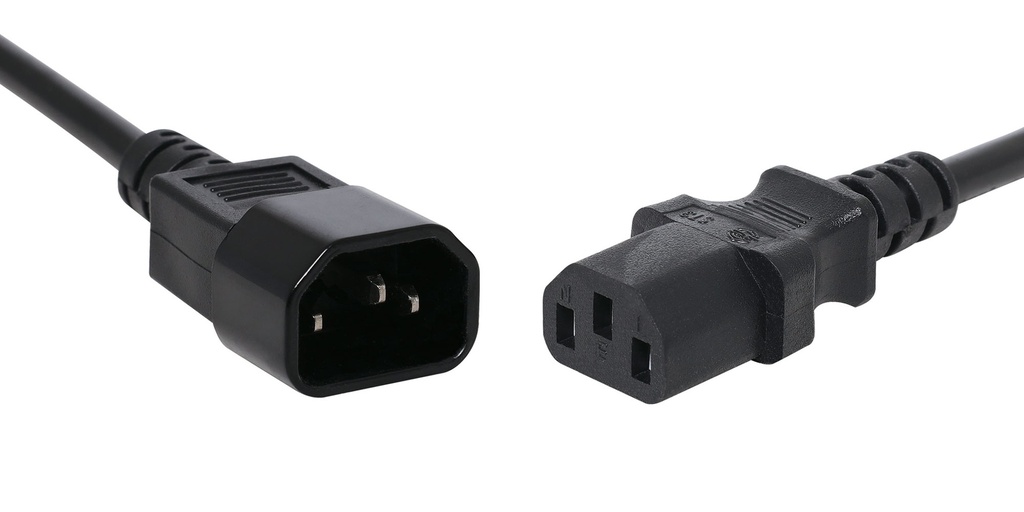 5m IEC C13 - C14 10A Black Appliance Mains Power Cable