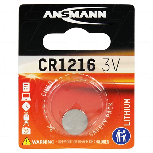 [CR1216-BP1(A)] Ansmann CR1216 Lithium Battery Coin Cell