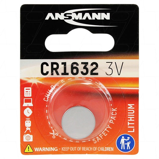 [CR1632-BP1(A)] Ansmann CR1632 Lithium Battery Coin Cell