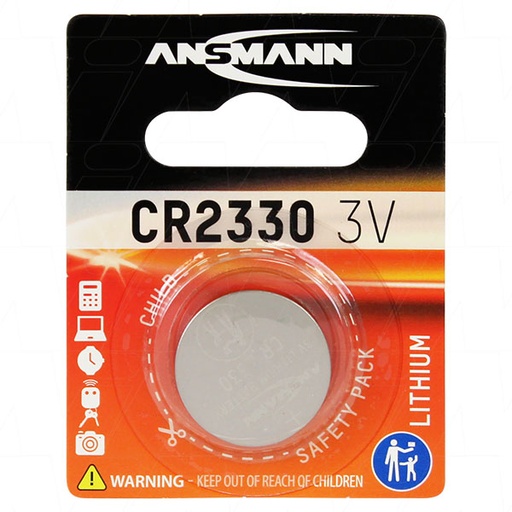 [CR2330-BP1(A)] Ansmann CR2330 Lithium Battery Coin Cell