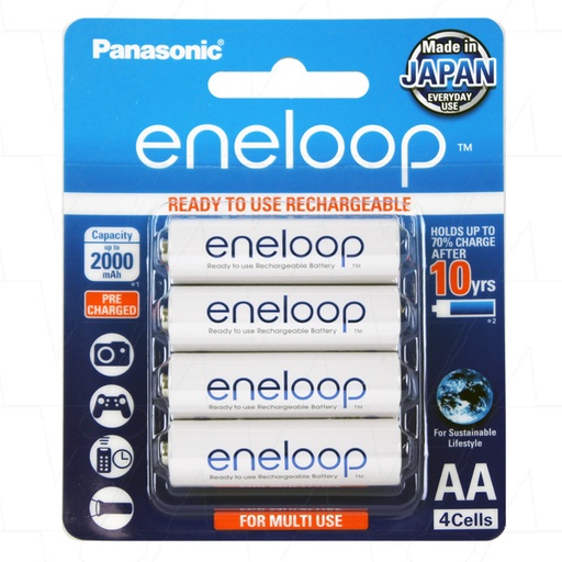 [BK-3MCCE/4BA] Eneloop Rechargeable AA Batteries - 4 Pack