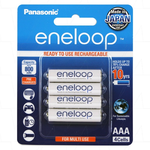 [BK-4MCCE/4BA] Eneloop Rechargeable AAA Batteries - 4 Pack