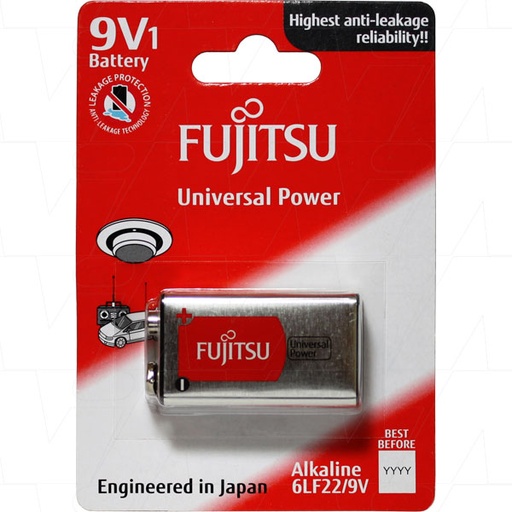 [6LF22(1B)FU] Fujitsu Universal Power 9V Alkaline Battery