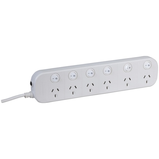 [MS4063] 6 way Powerboard with 6 switches and Surge Overload Protection