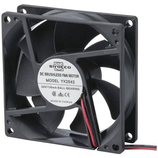 [YX2542] 80mm 24VDC Thin Ball Bearing Version - 2 Wire