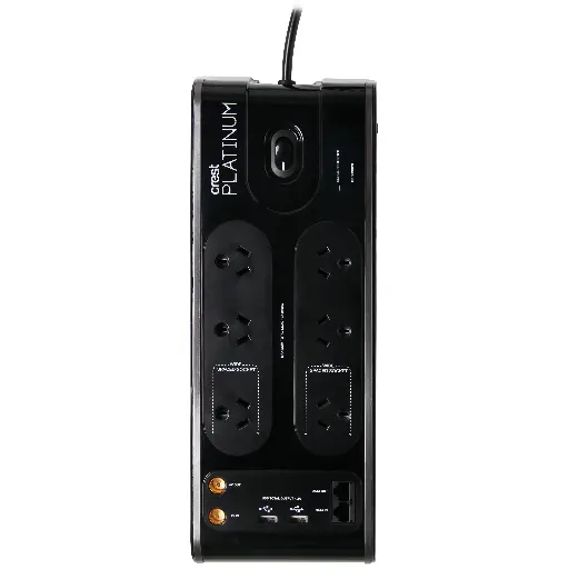 [PWU06905C] Crest Platinum Power Board 6 Socket w/2x USB & Coax