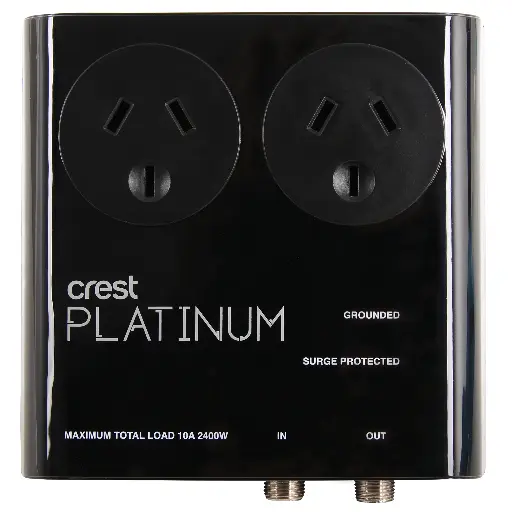 [PWU02905C] Crest Platinum Surge Protector 2 Socket w/Antenna Protection
