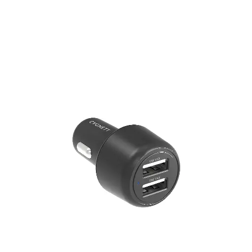 [CY3697CYCCH] Cygnett 12W (24W Total) Dual Port Car Charger - Black