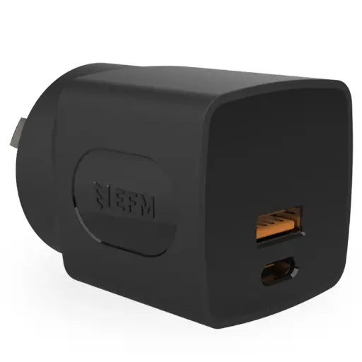 [EFPW30U935BLA] EFM 30W Dual Port Wall Charger w/PD & PPS - Black