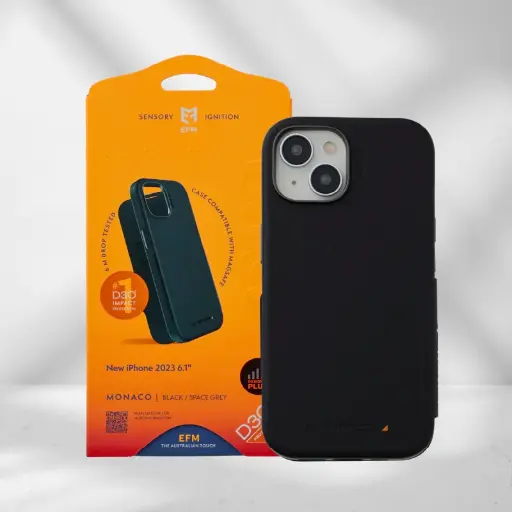 [EFCFLAE605BLA] EFM Monaco Wallet Case suits iPhone 15