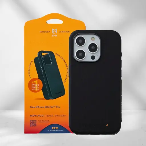 [EFCFLAE606BLA] EFM Monaco Wallet Case suits iPhone 15 Pro