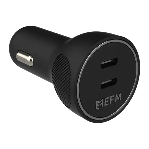 [EFP60WU932BLA] EFM 60W Dual Port USB C Car Charger w/PD & PPS