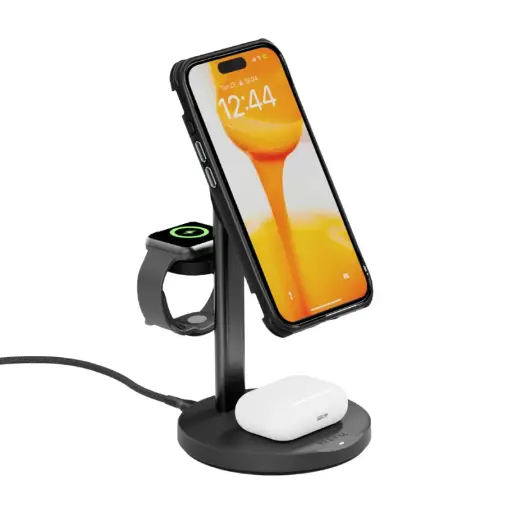 [EFWM3AE933BLA] EFM FLUX 3-in-1 Wireless Charger w/Wall Charger - Black
