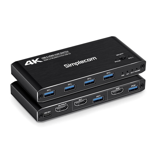 [KM420] Simplecom 2 Port HDMI KVM Switch (HDMI 2.0) 4 Port USB 3.0