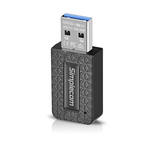 [NW608V2] Simplecom Wi-Fi 5 AC1300 Dual Band USB 3.0 Wireless Adapter (v2)