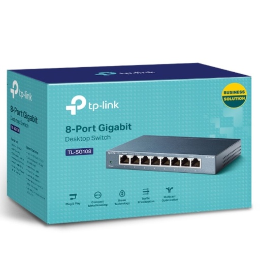 [TL-SG108] TP-Link 8 Port Gigabit Desktop Switch - Steel Case
