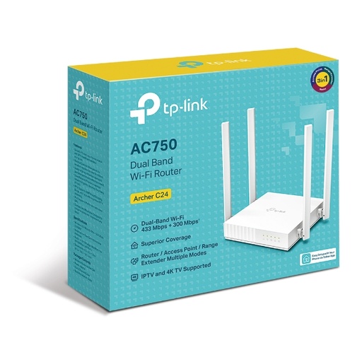 [Archer C24] TP-Link Archer C24 AC750 Dual-Band Wi-Fi Router
