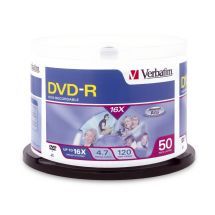 [CMVD95101] Verbatim DVD-R 4.7GB 50pk Spindle 16x 