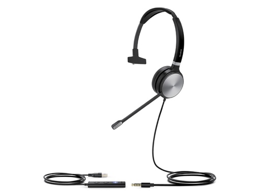 [UH36-M-C] Yealink UH36 Mono Wideband Noise Cancelling Headset - USB-C / 3.5mm Connections, Designed for UC, Simple Call Management, HD Voice, LED Indicator