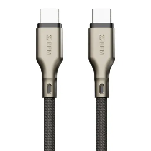 [EFCAP2U990BLA] EFM USB-C to USB-C Pro Power and Data 2M Cable - Black