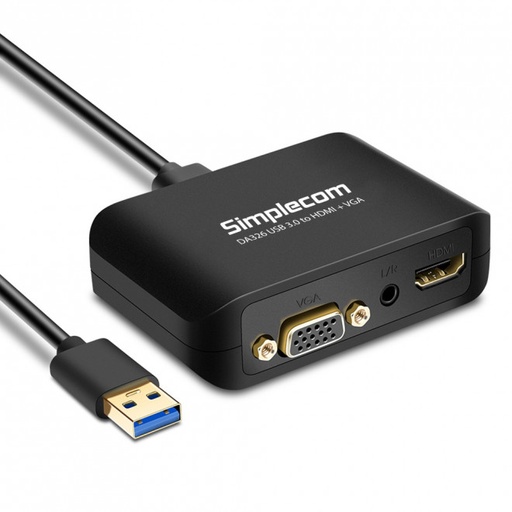 [DA326] Simplecom USB 3.0 to HDMI + VGA Adapter w/3.5mm Audio