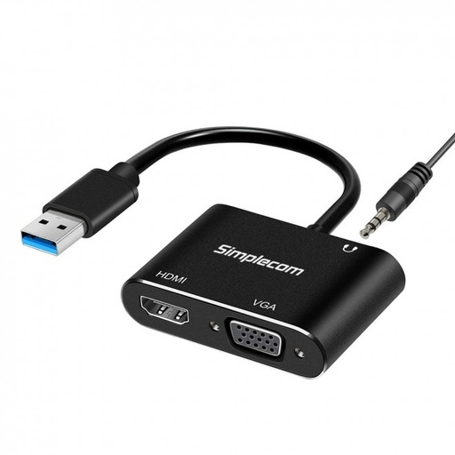 [DA316A] Simplecom USB to HDMI + VGA Video Adapter