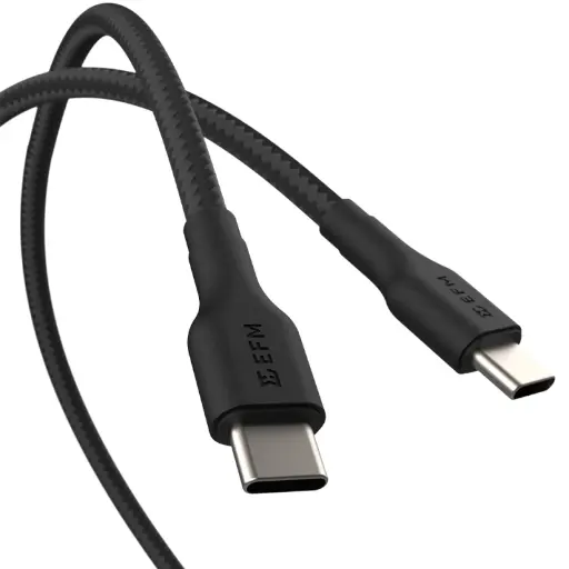 [EFCAS1U990BLA] EFM USB-C to USB-C Braided 1M Cable - Black