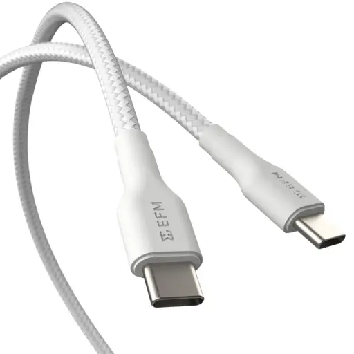[EFCAS1U990WHI] EFM USB-C to USB-C Braided 1M Cable - White