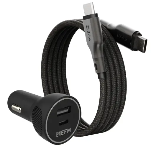 [EFC48CU932BLA] EFM 48W Car Charger With 1M Mag-Coil USB-C Cable